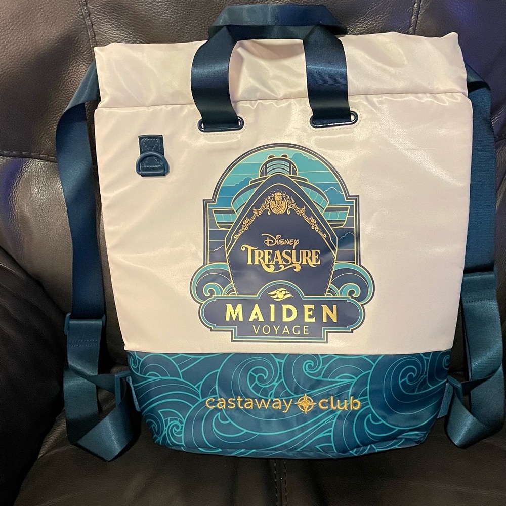 Disney Cruise line treasure maiden voyage, commemorative, backpack, cooler, NWT